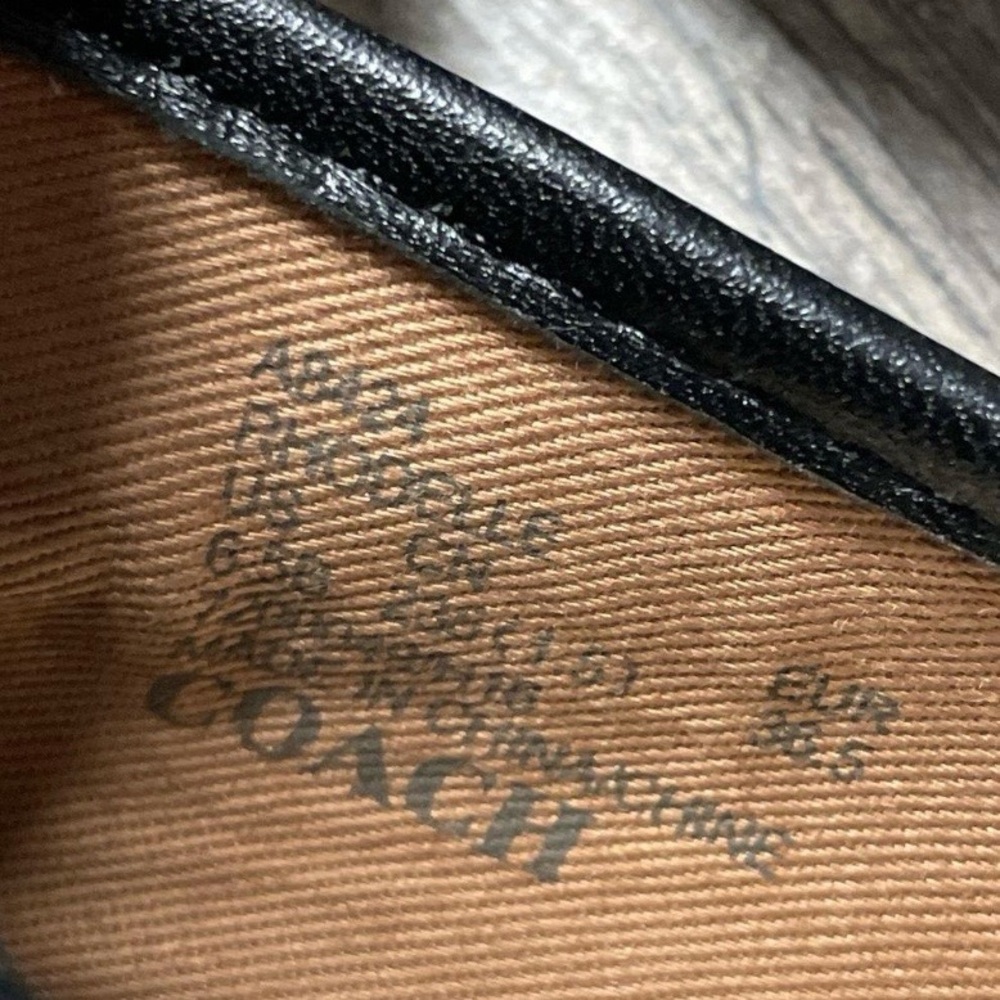 Coach Black Leather Rhodelle Espadrille Flats - Picture 3 of 6